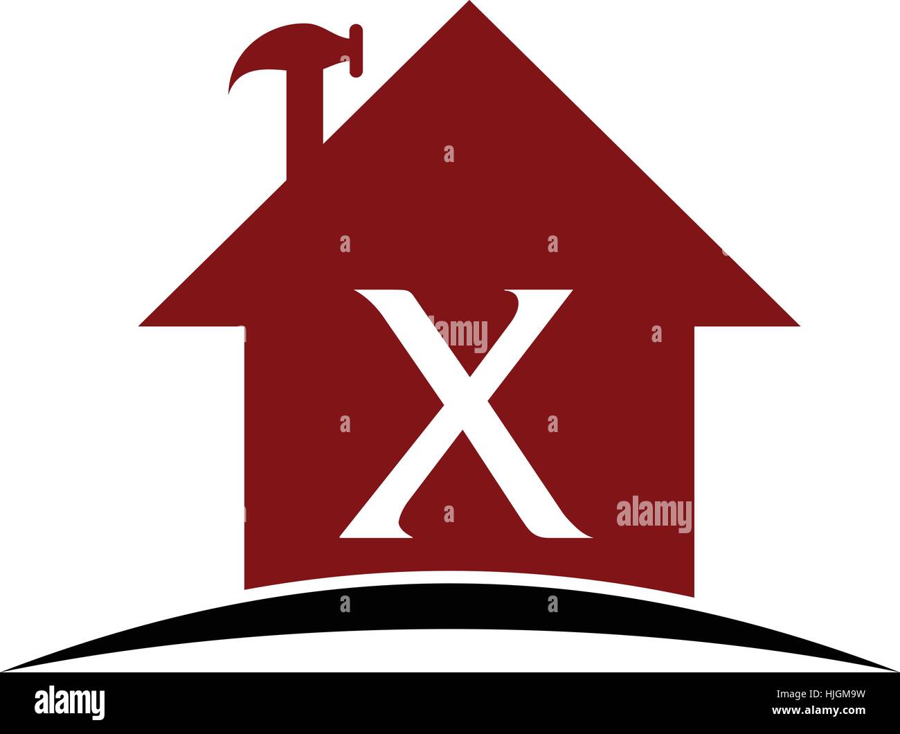 Real Estate Solution Initial X Stock Vector