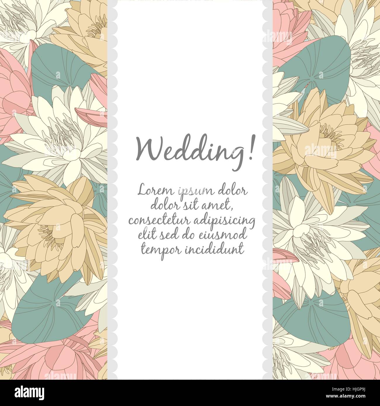 Wedding card with floral elements Stock Vector Image & Art - Alamy