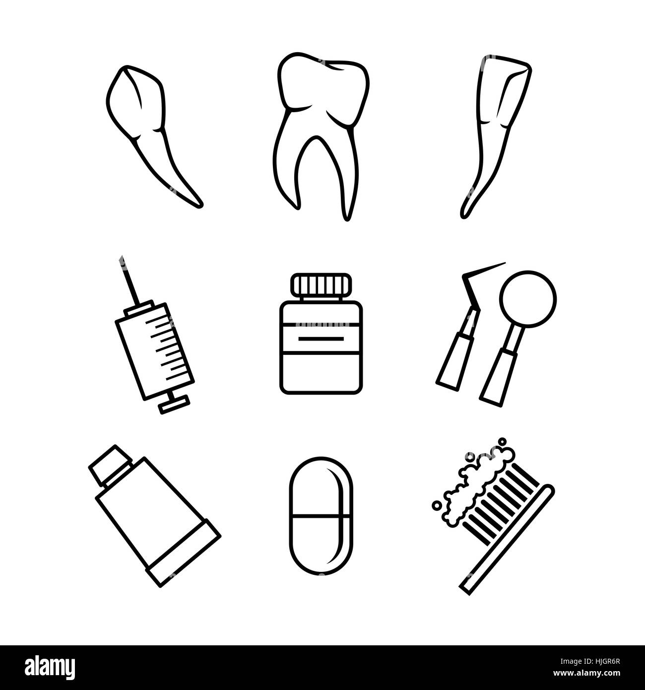 Dental icons set on white background Stock Vector Image & Art - Alamy