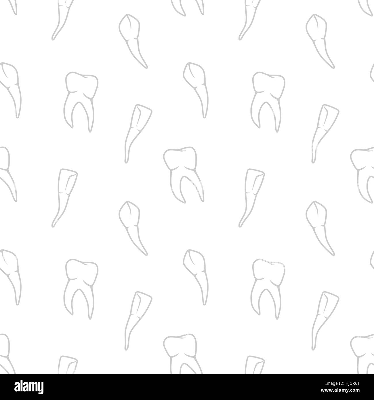 Vector seamless teeth pattern on white background Stock Vector