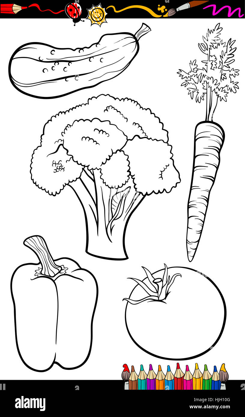 pepper, illustration, cucumber, carrot, tomato, broccoli, vegetables, Stock Photo