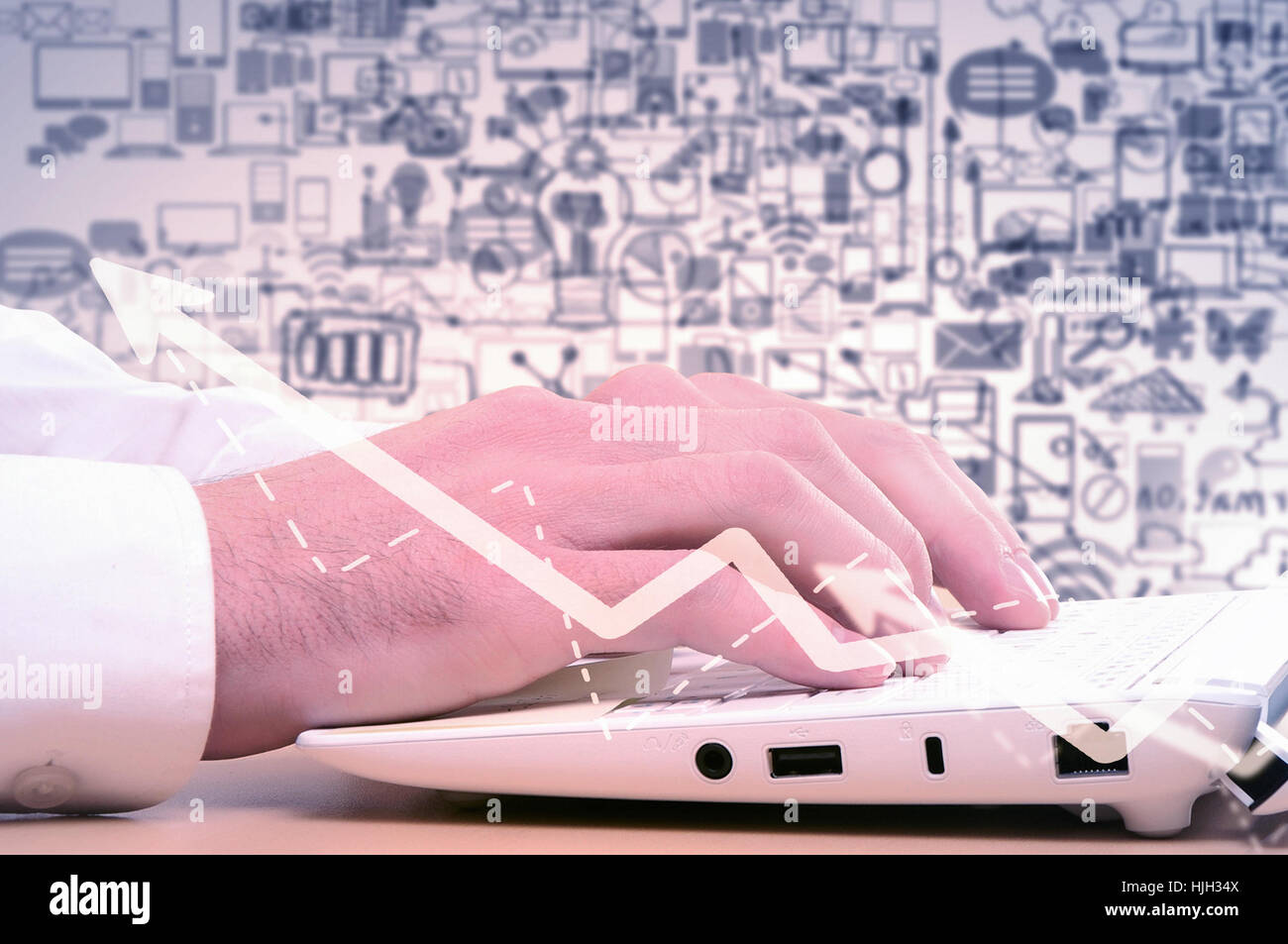 Hands typing male hi-res stock photography and images - Alamy