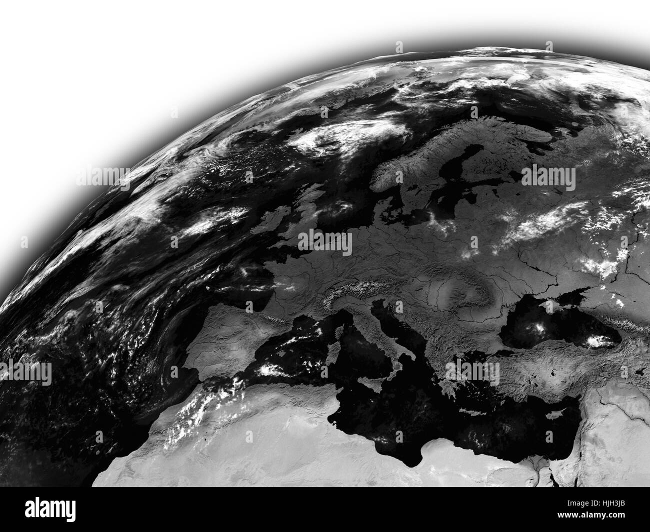 3d earth atmosphere Black and White Stock Photos & Images - Alamy