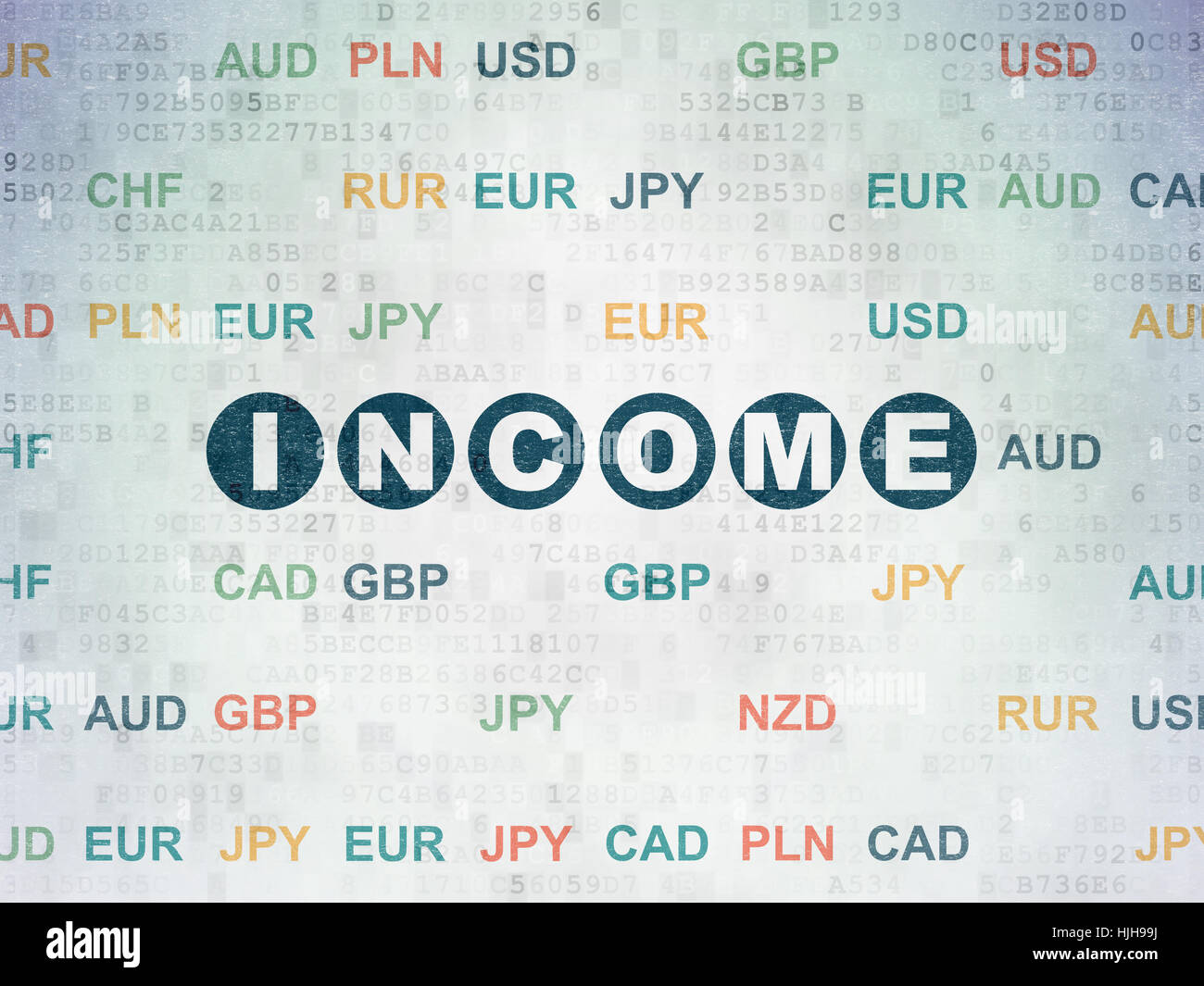 Finance concept: Income on Digital Data Paper background Stock Photo ...