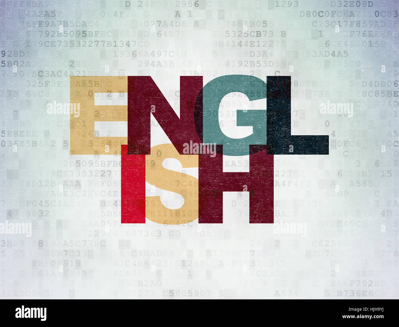 English Database Background Learning concept: English on Digital Data Paper background Stock Photo ...