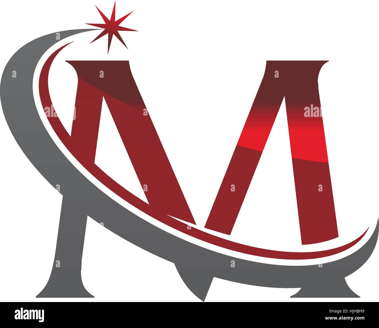 star-swoosh-letter-m-stock-vector-image-art-alamy