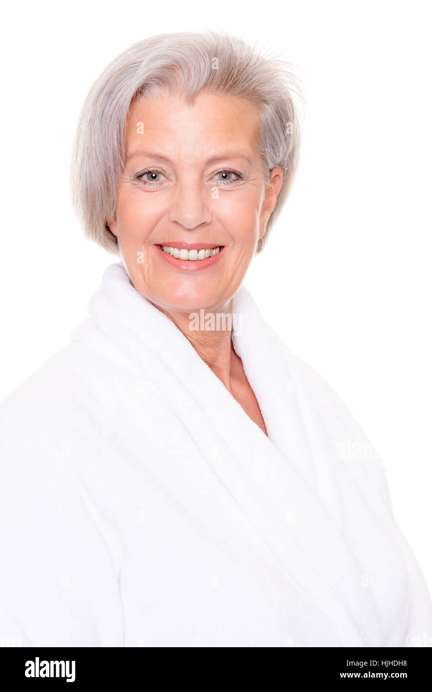 Older woman in dressing gown hi-res 