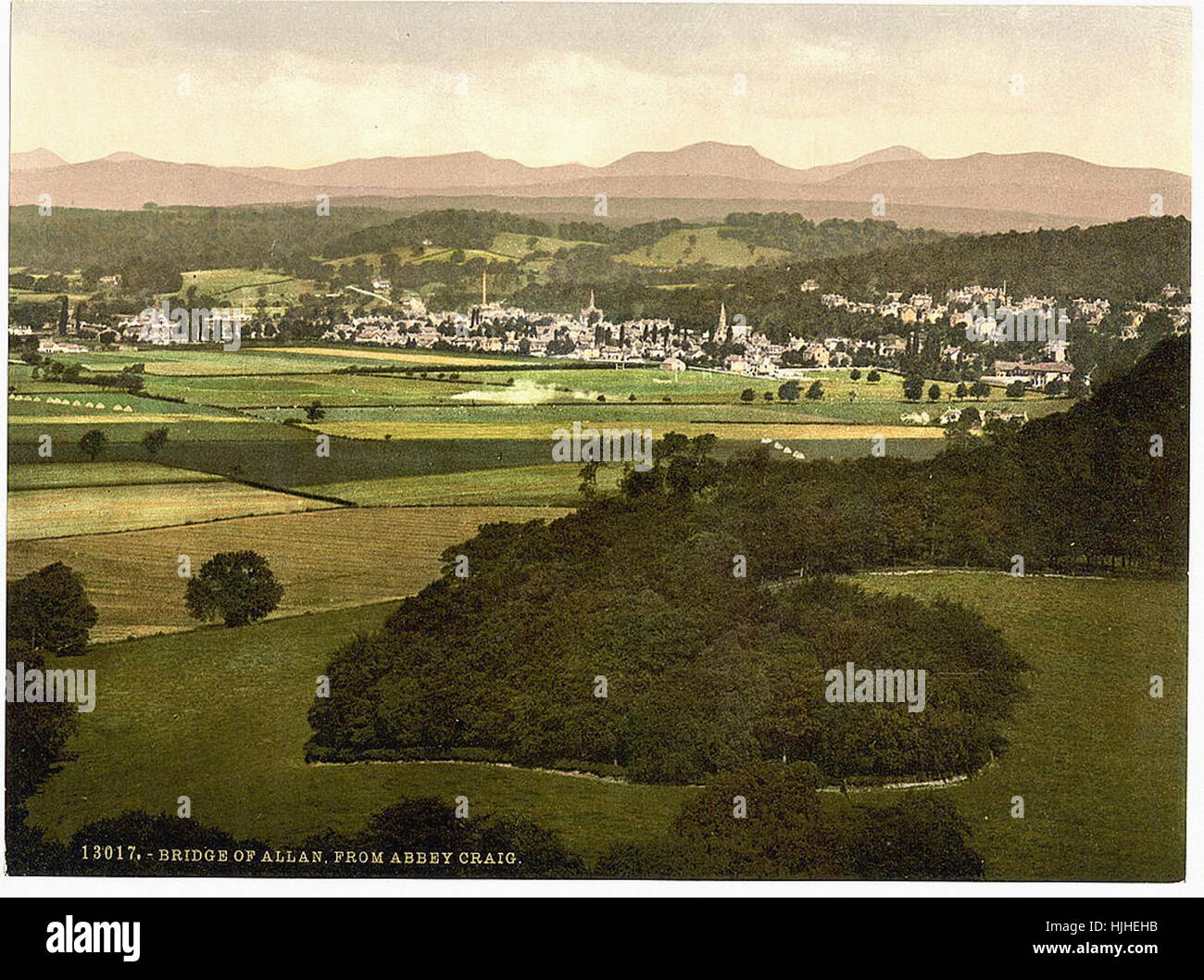 Bridge of Allan from Abbey Craig, Scotland Photochrom XIXth century Stock Photo Alamy