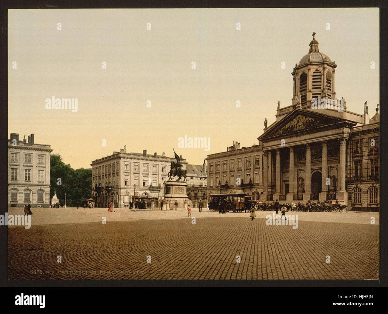 Bruxelles, Place Royale, Brussels, Belgium  - Photochrom XIXth century Stock Photo