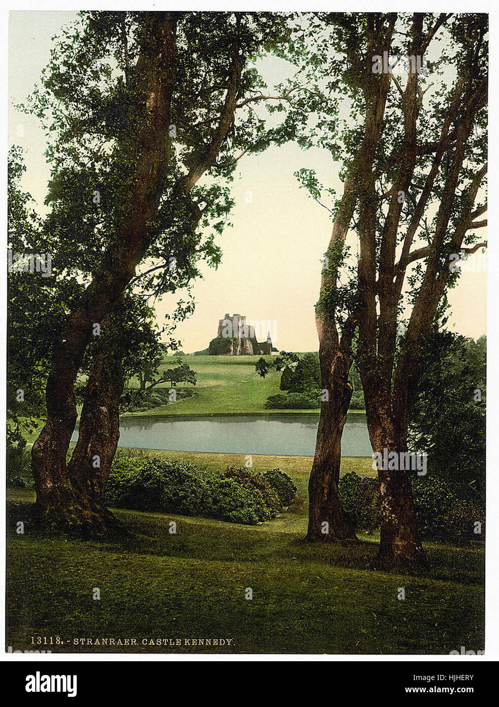 Castle Kennedy, Stranraer, Scotland  - Photochrom XIXth century Stock Photo