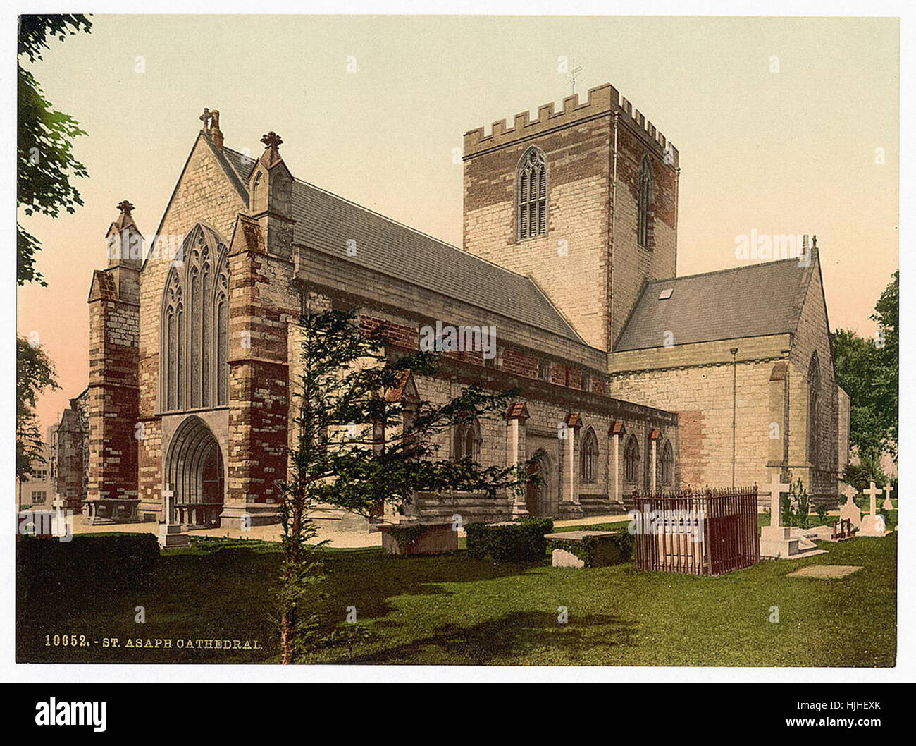 Cathedral, St. Asaph, Wales  - Photochrom XIXth century Stock Photo