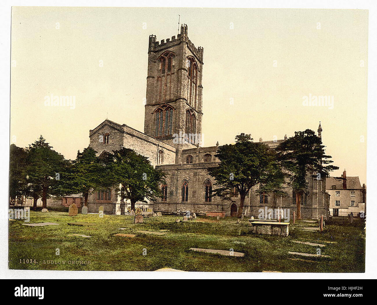 Church, Ludlow, England   - Photochrom XIXth century Stock Photo