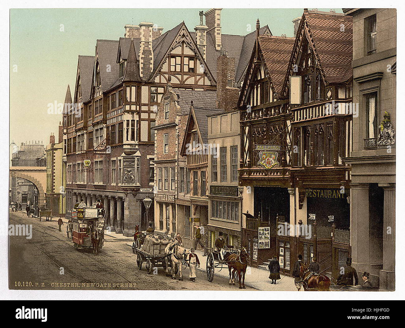 Eastgate Street and Newgate Street, Chester, England   - Photochrom XIXth century Stock Photo