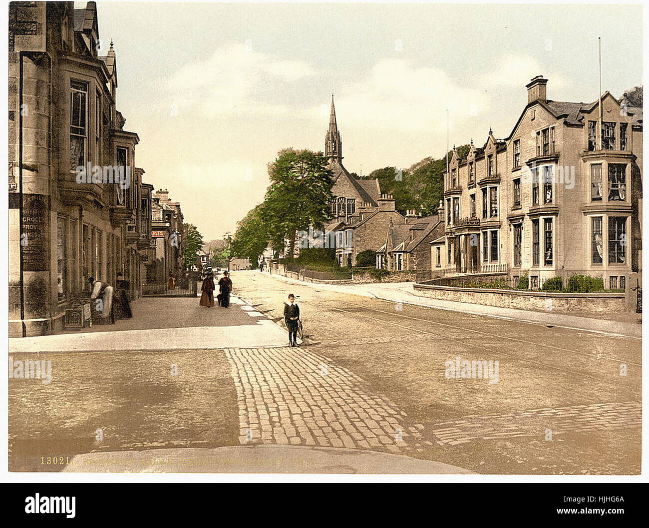 Henderson Street West, Bridge of Allan, Scotland Photochrom XIXth