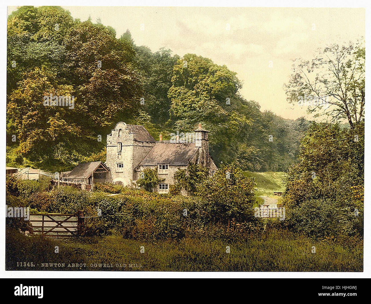 Ogwell, old mill, Newton Abbott, England Photochrom XIXth century Stock Photo Alamy