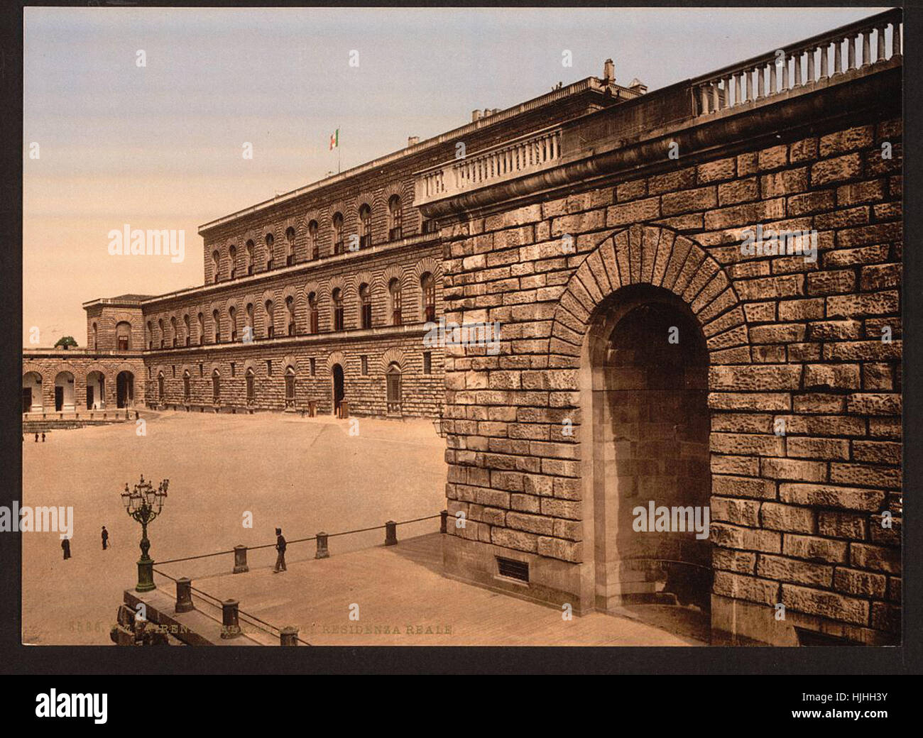 Pitti Palace, royal residence, Florence, Italy  - Photochrom XIXth century Stock Photo