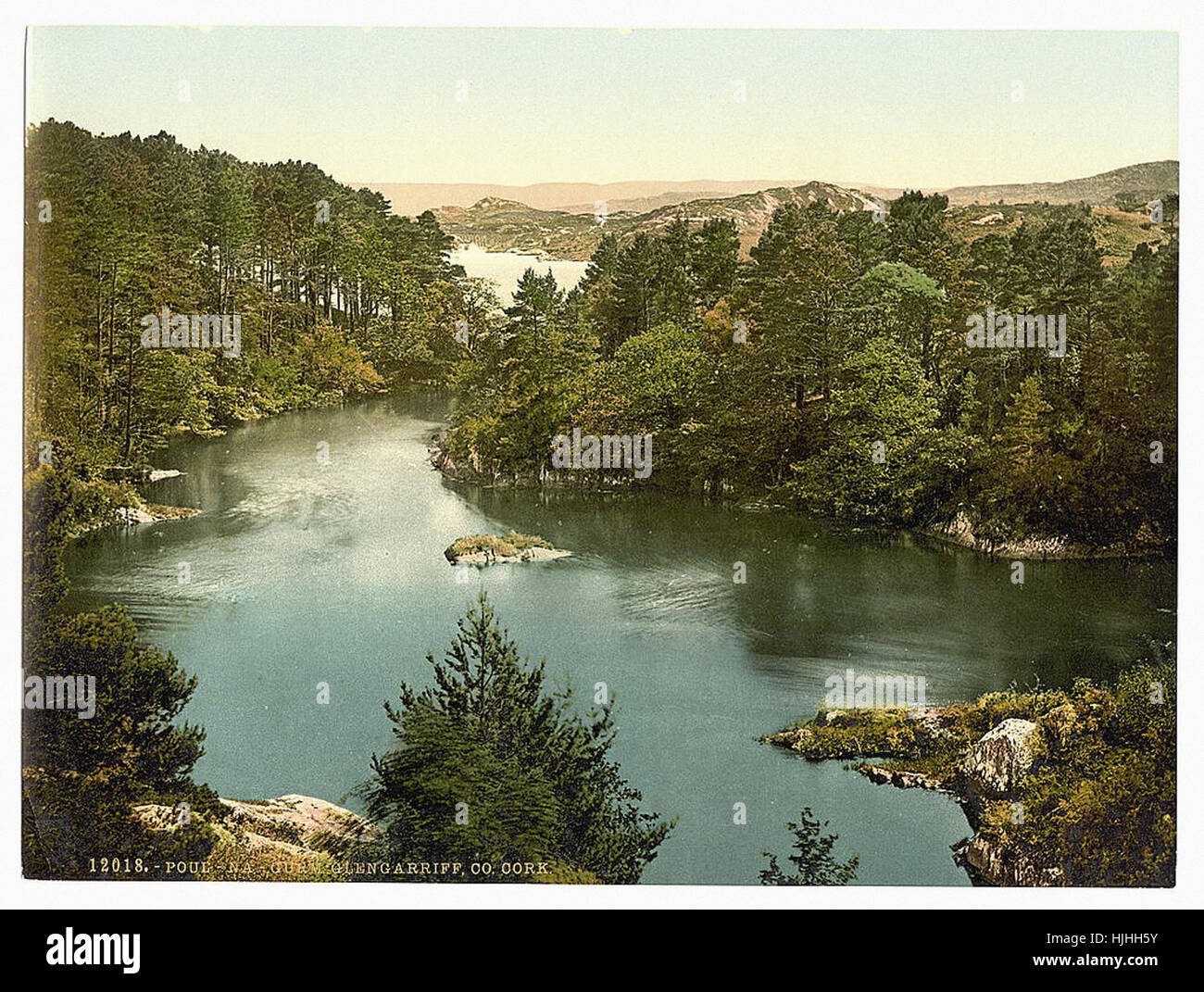 Poul na Gurn, Glengariff Harbor. County Cork, Ireland  - Photochrom XIXth century Stock Photo