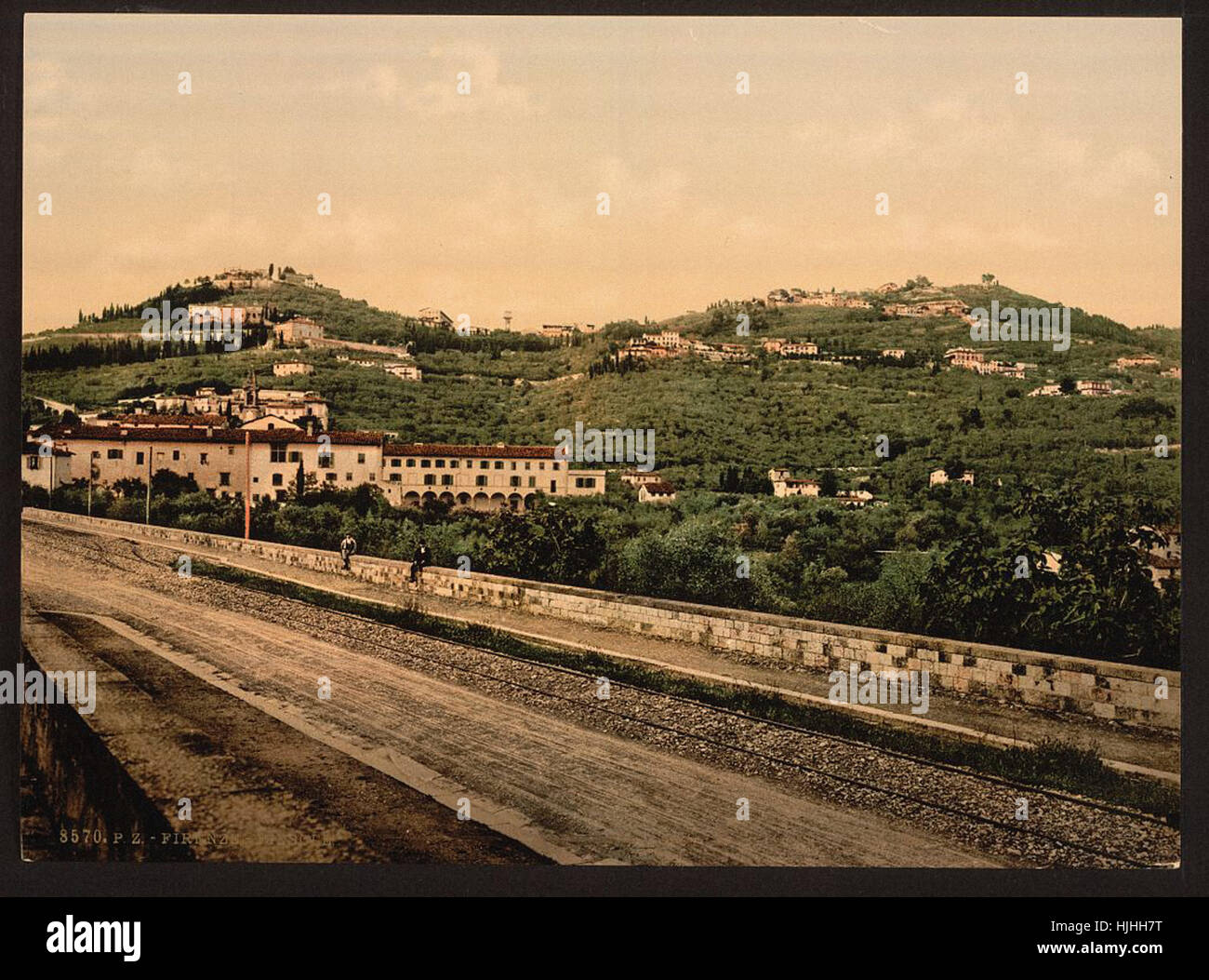 Railroad, Florence, Italy  - Photochrom XIXth century Stock Photo