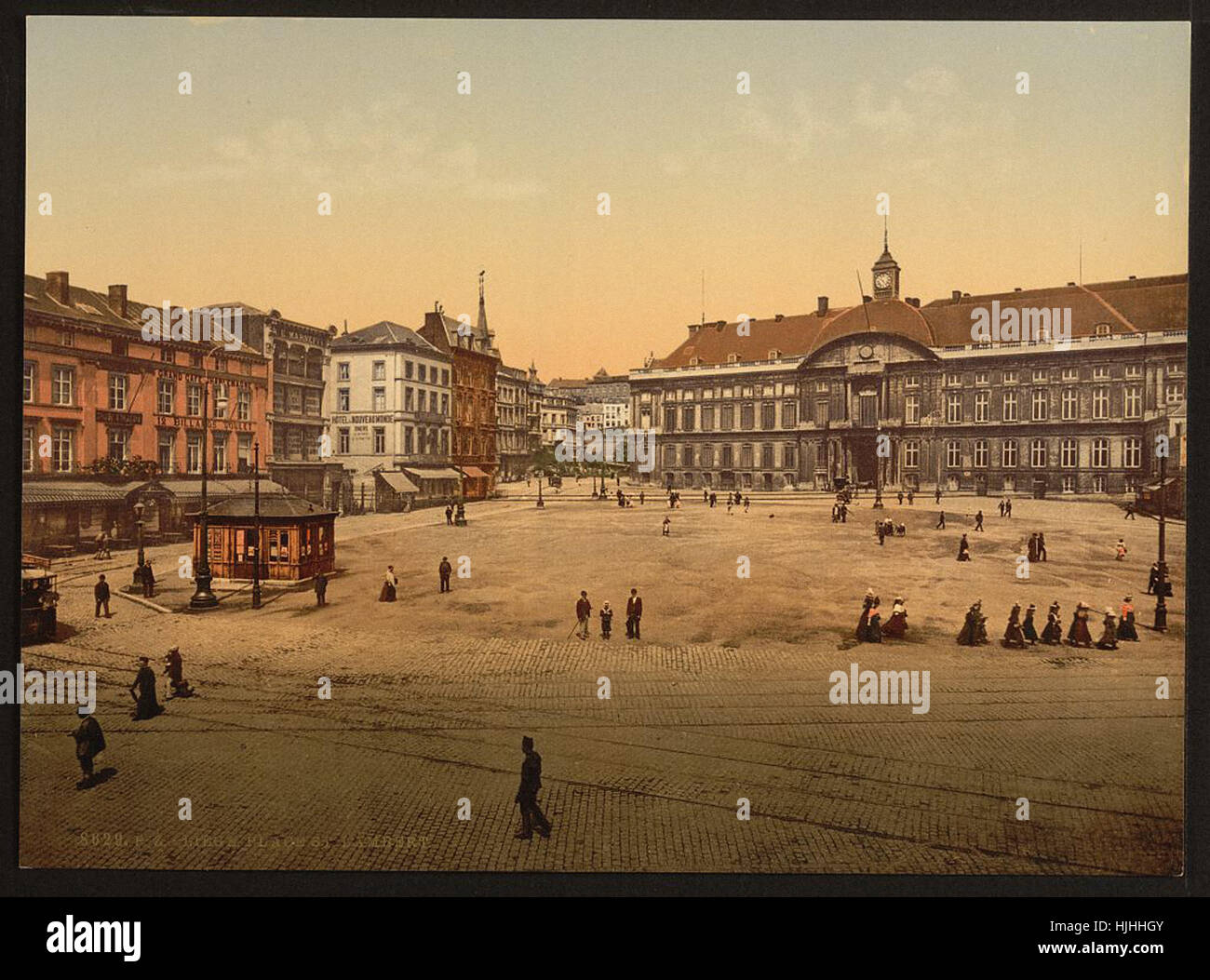St. Lambert Place, Lie u0300ge, Belgium  - Photochrom XIXth century Stock Photo