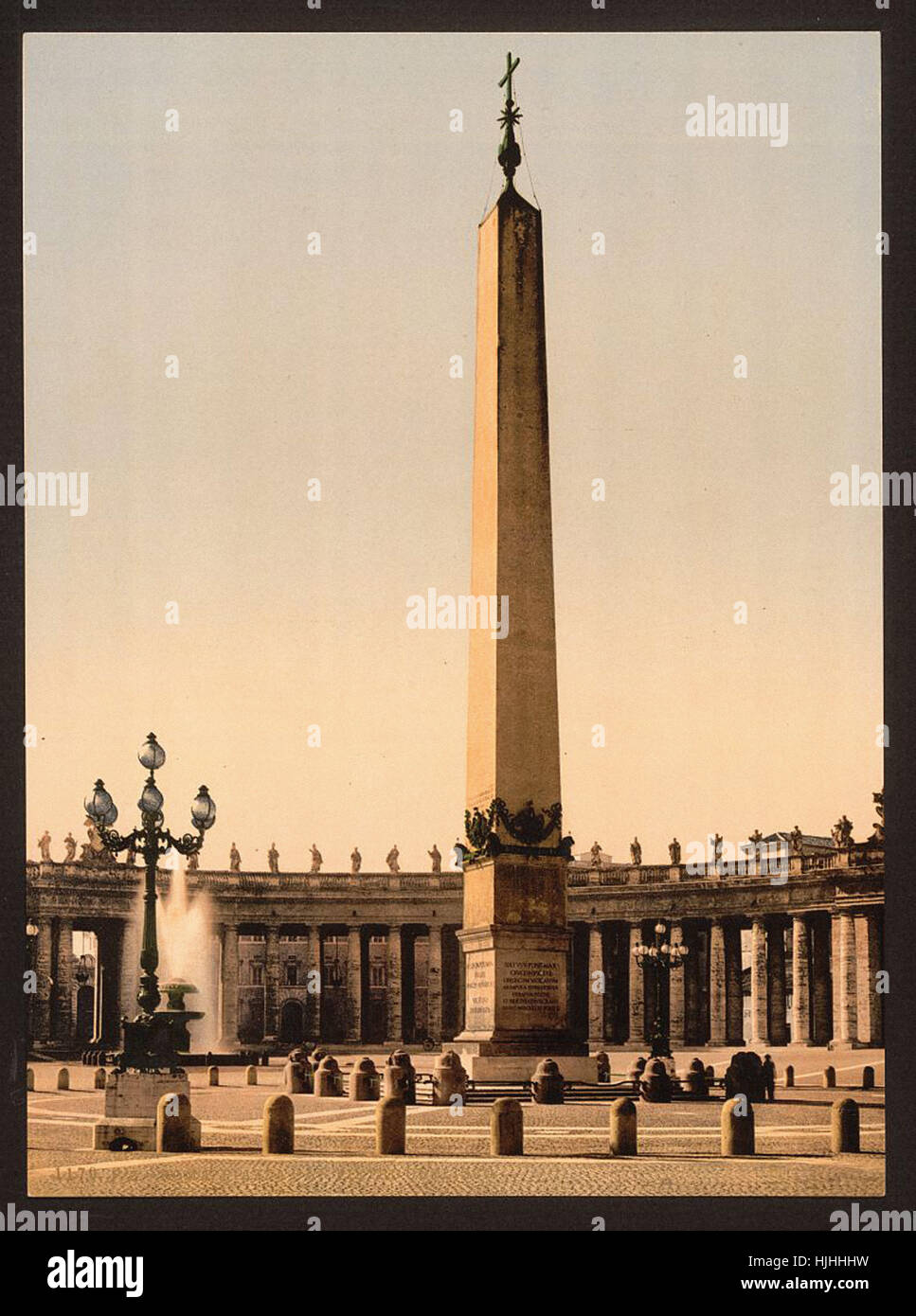 St. Peter's Place, the obelisk, Rome, Italy  - Photochrom XIXth century Stock Photo