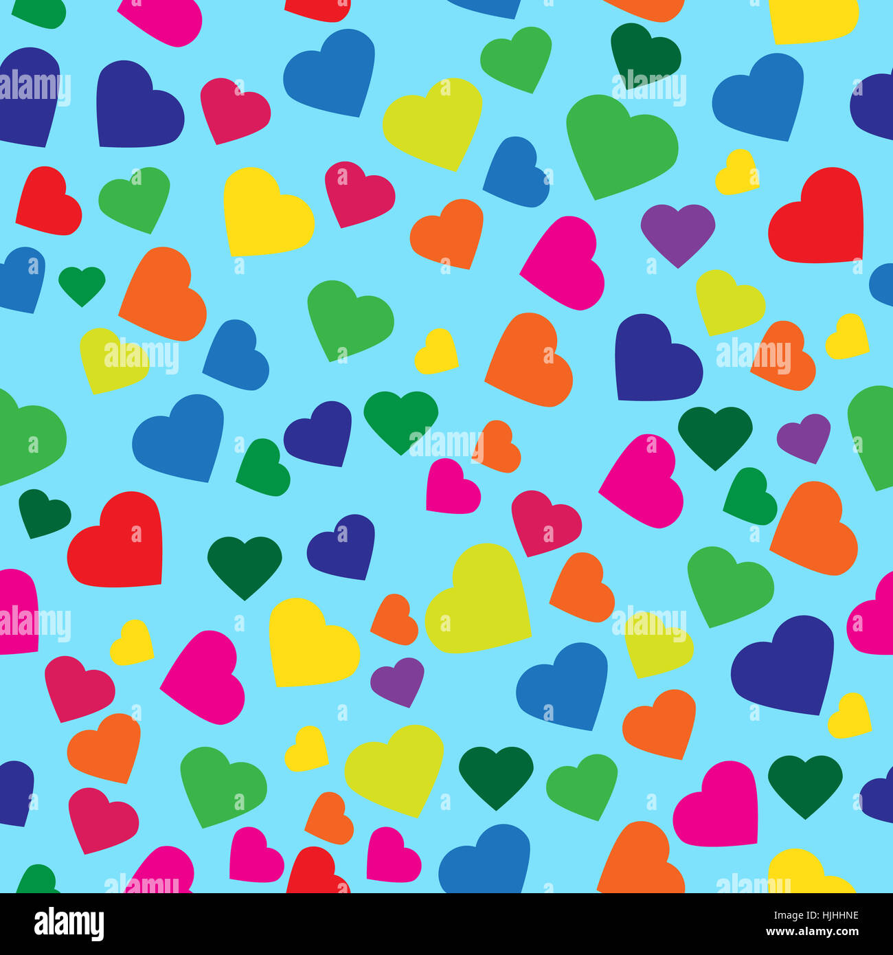 colored hearts on a blue background, seamless texture Stock Photo - Alamy