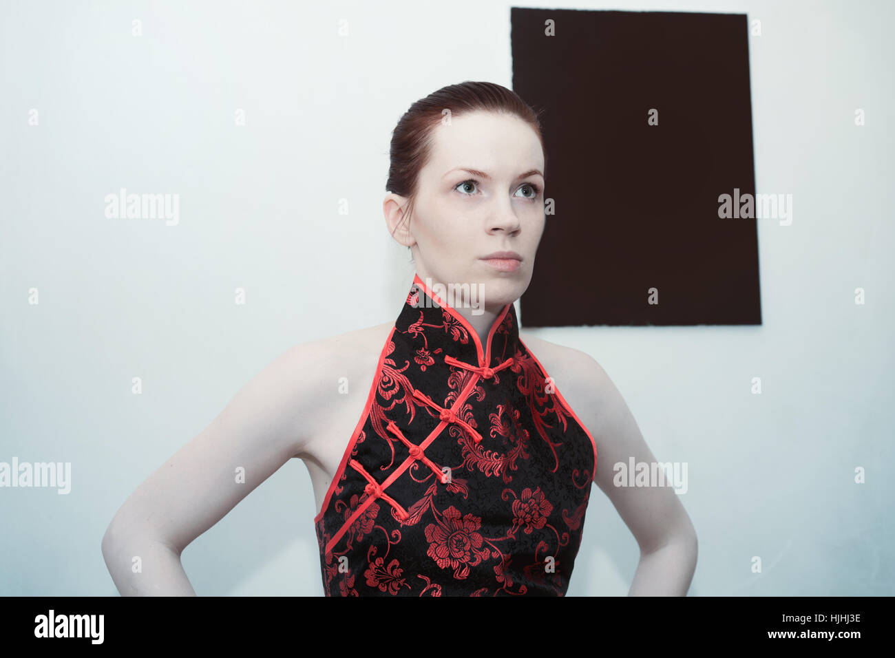 Portrait of a young beautiful redheaded woman Stock Photo - Alamy