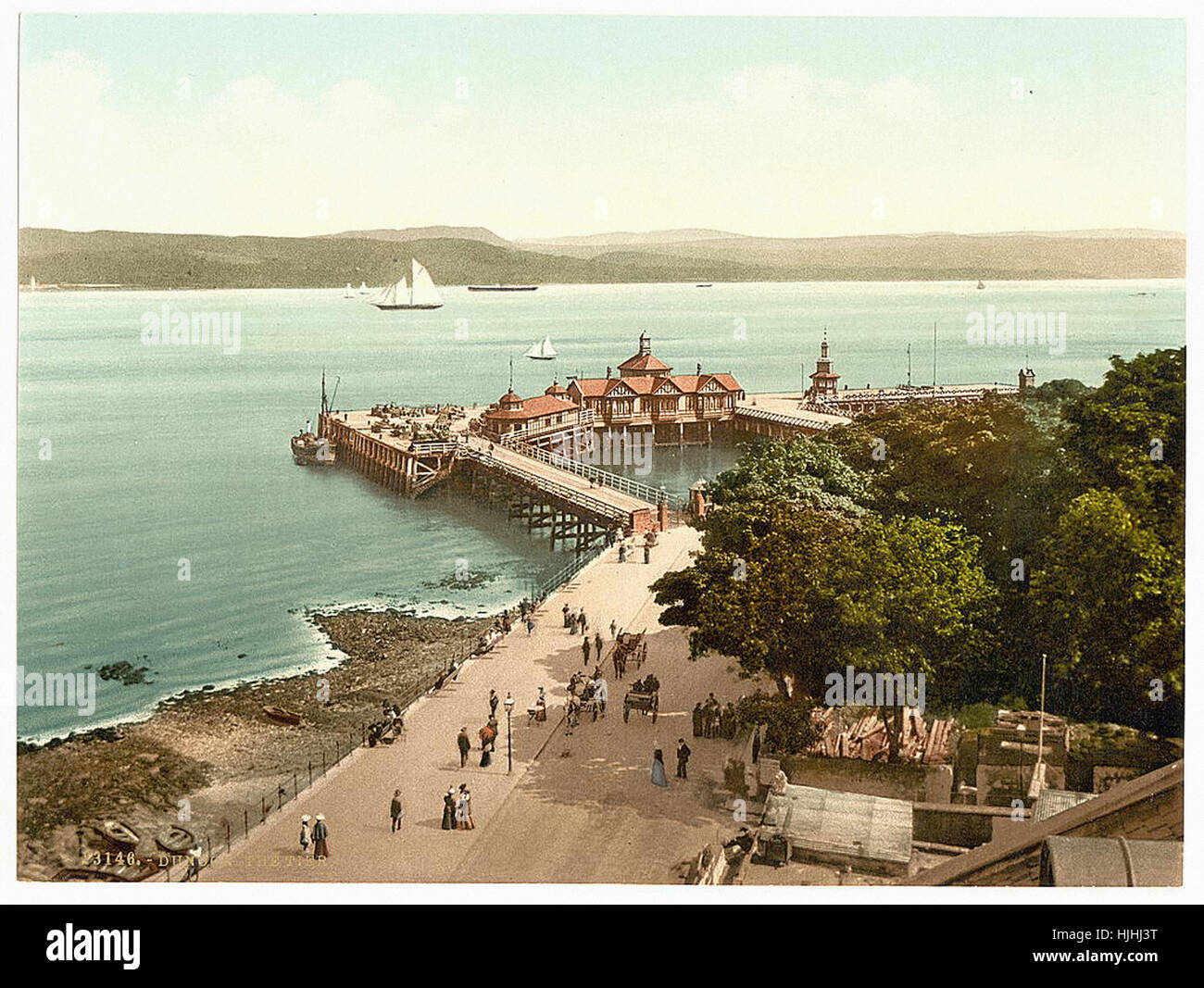 The pier, Dunoon, Scotland Photochrom XIXth century Stock Photo Alamy