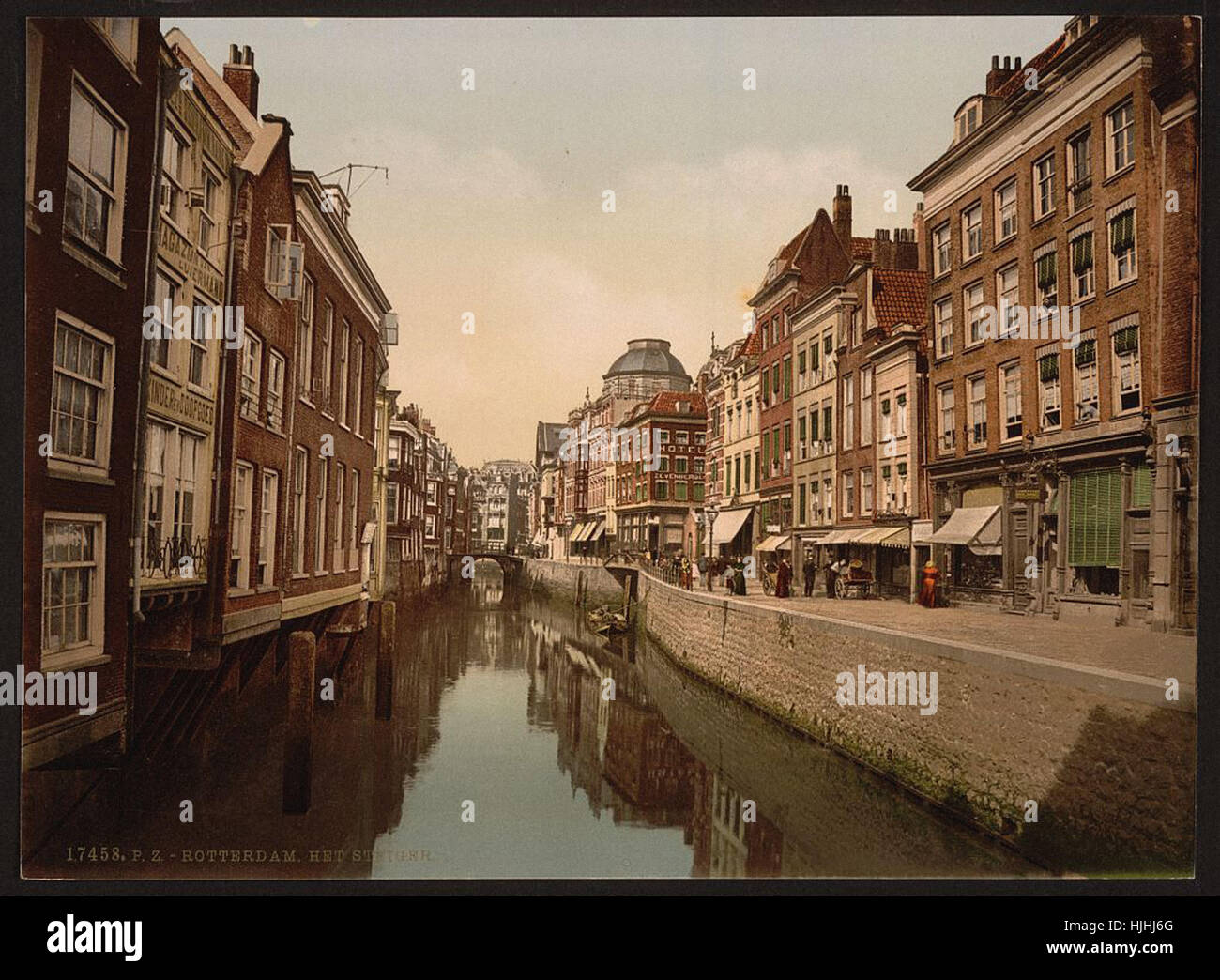 The Steiger (canal), Rotterdam, Holland  - Photochrom XIXth century Stock Photo