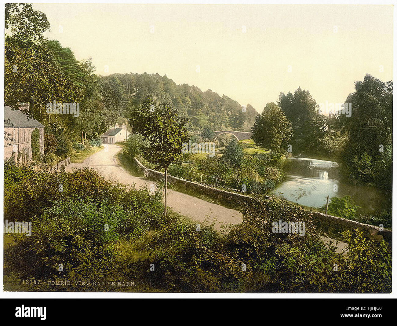 View on the Ern, (i.e., Earn), Comrie, Scotland  - Photochrom XIXth century Stock Photo