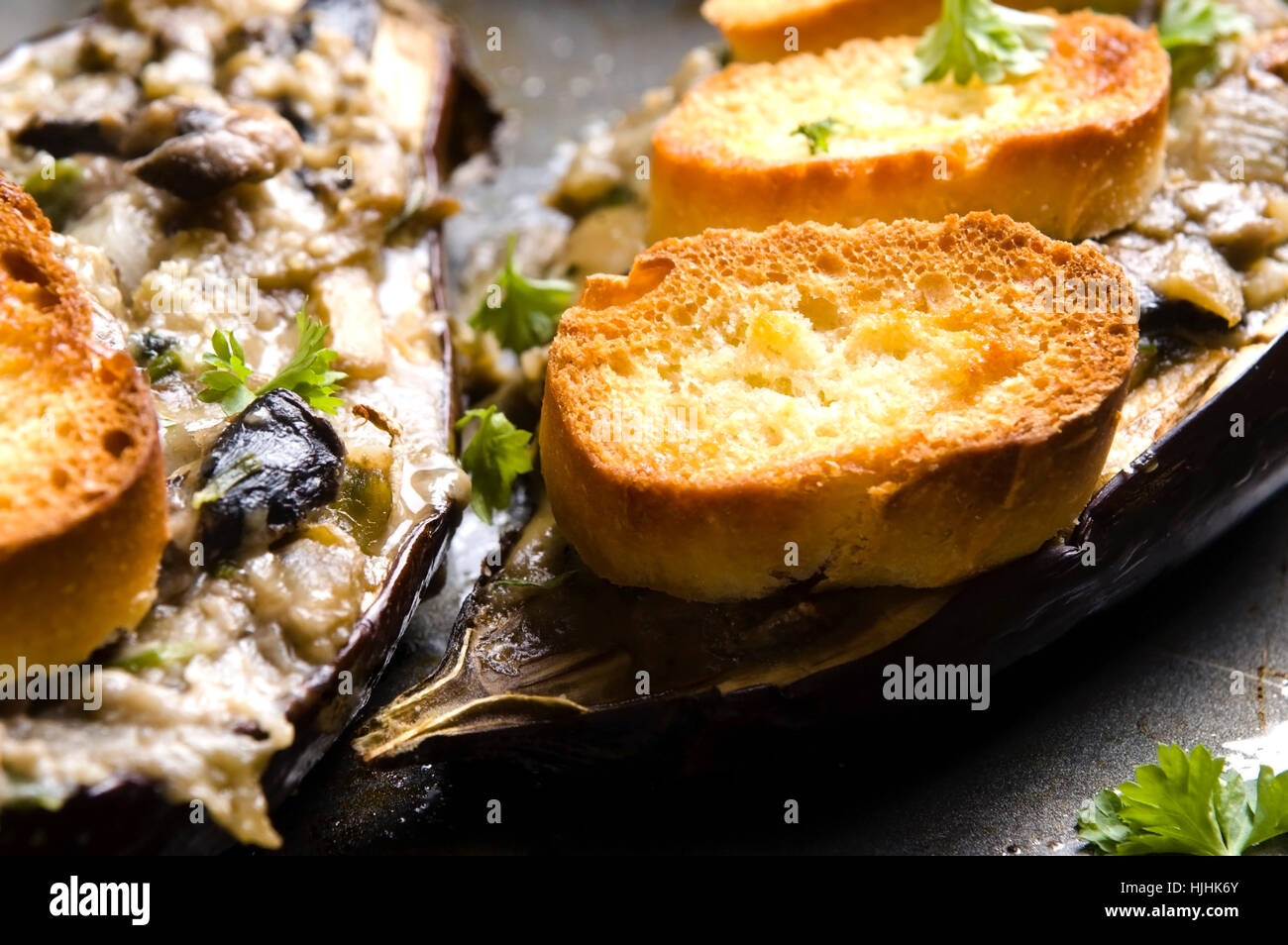 Baked stuffed eggplant Stock Photo - Alamy