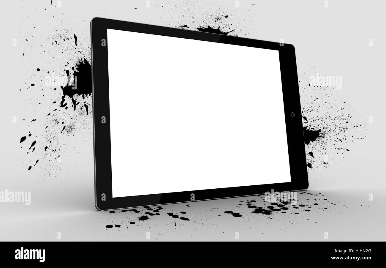 Blank screen on messy background Stock Photo Alamy