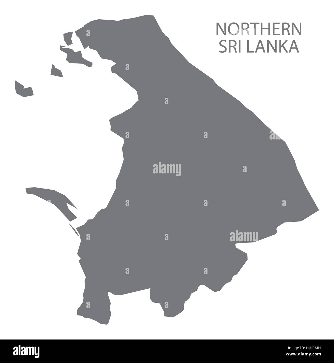Sri Lanka Territory Stock Vector Images Alamy Northern Sri Lanka Map In Grey HJHRMN 