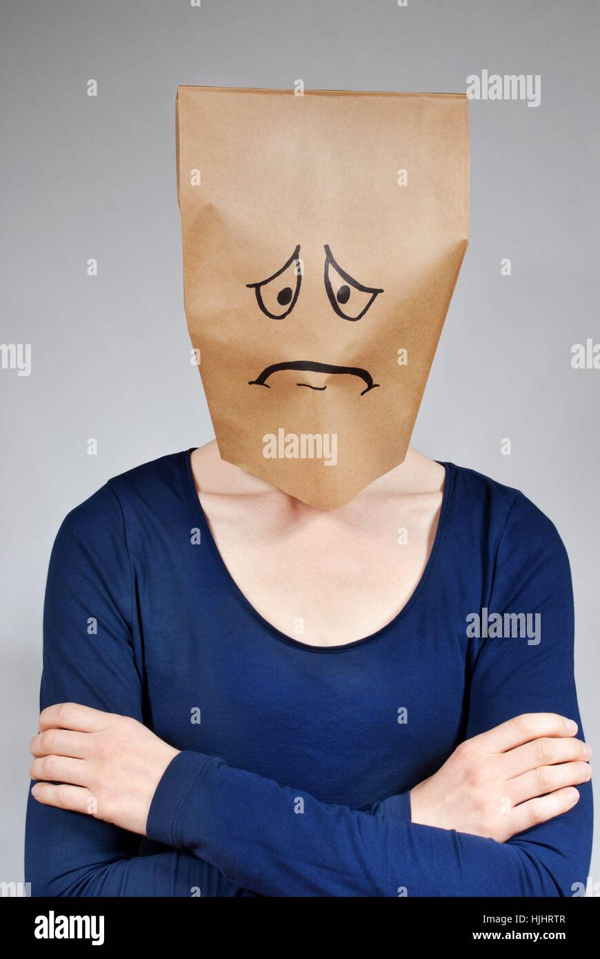 Head in a paper bag Stock Photo - Alamy