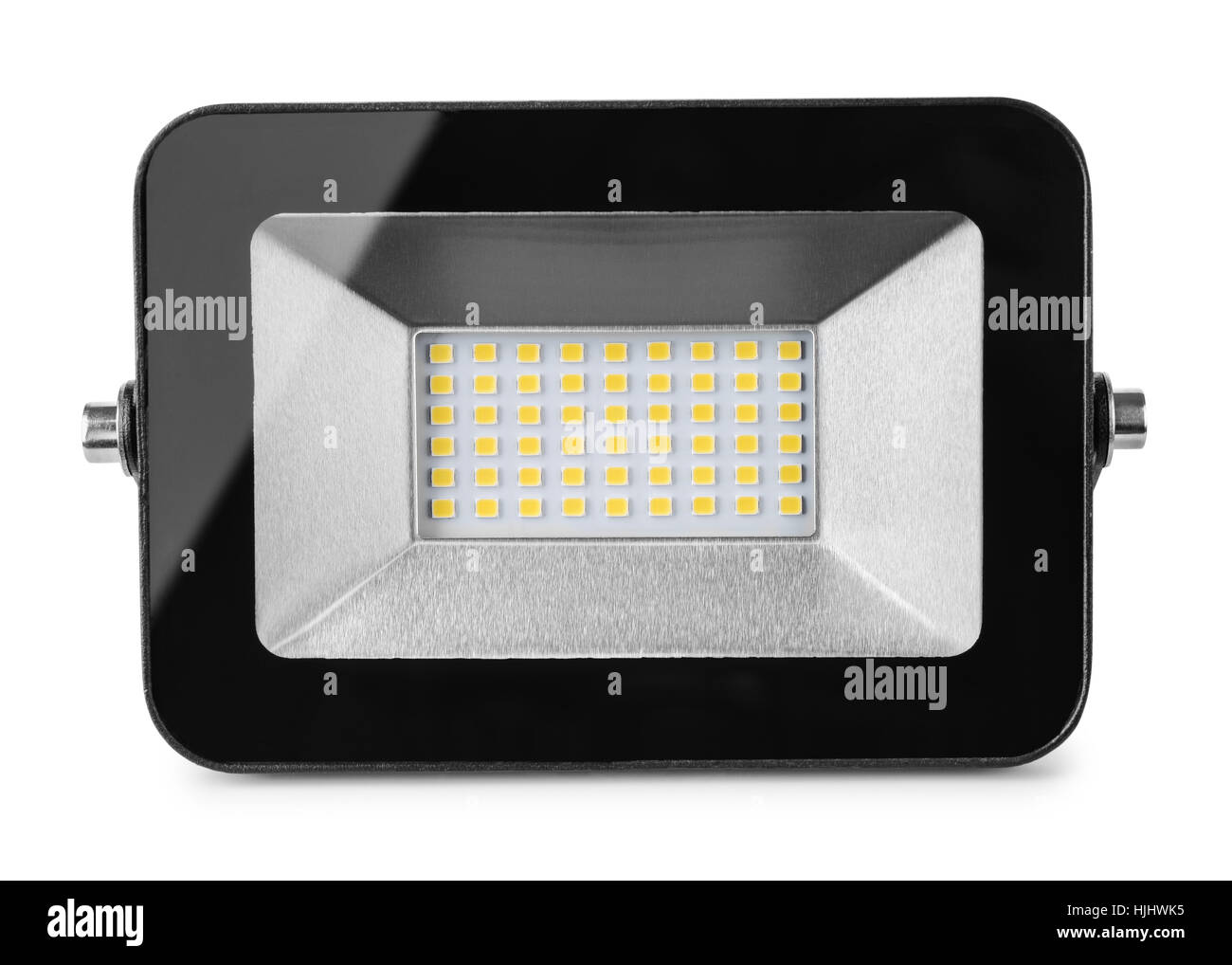 Front view of LED flood light isolated on white Stock Photo