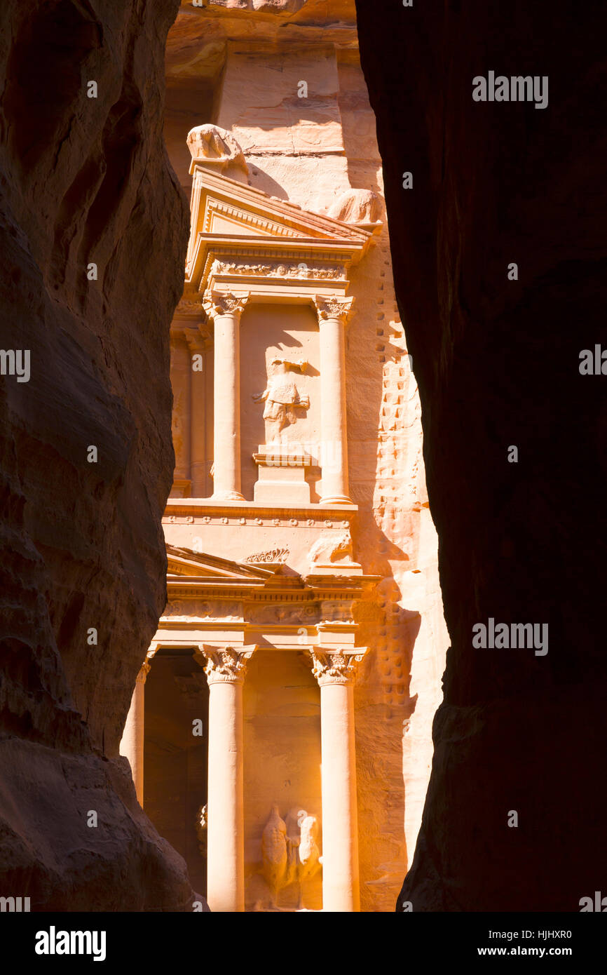 Jordan, Petra, part of Al Khazneh Stock Photo