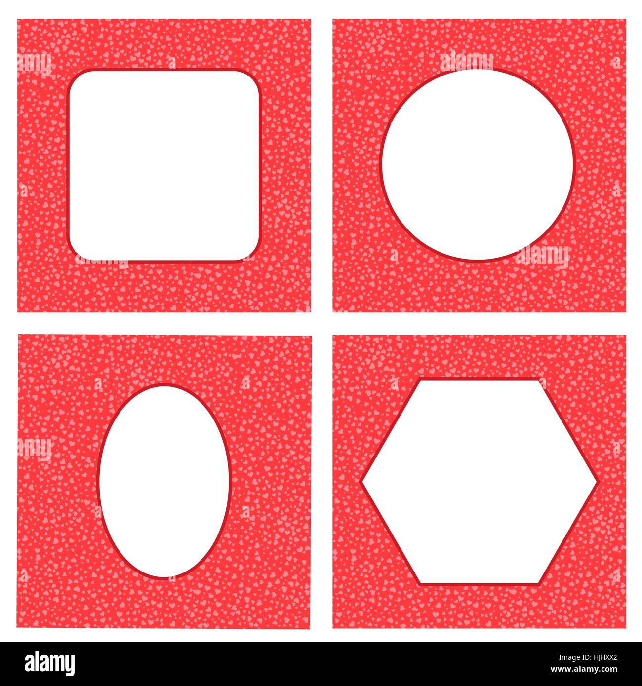 Set of Different Red Hearts Frames Stock Vector Image & Art - Alamy
