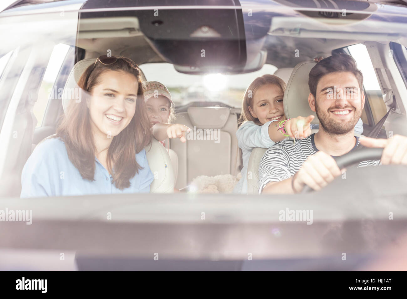 Happy family doing a road trip hi-res stock photography and images - Alamy