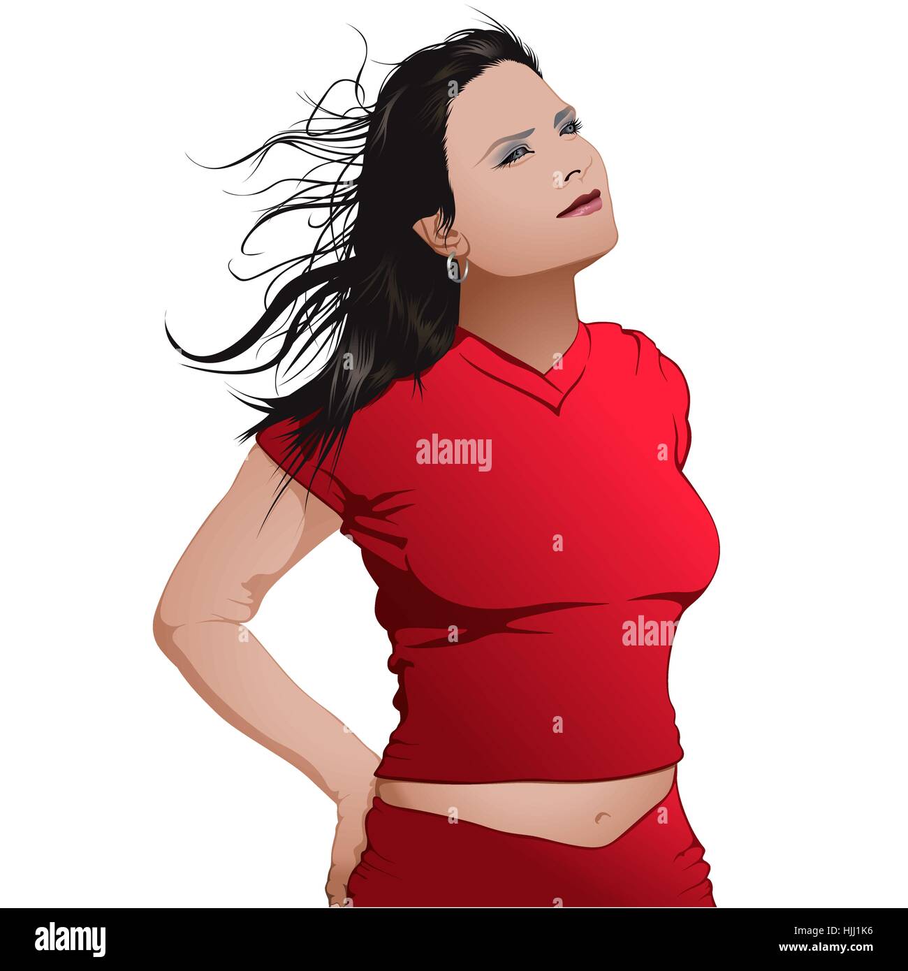 Girl in Red Stock Vector Image & Art Alamy
