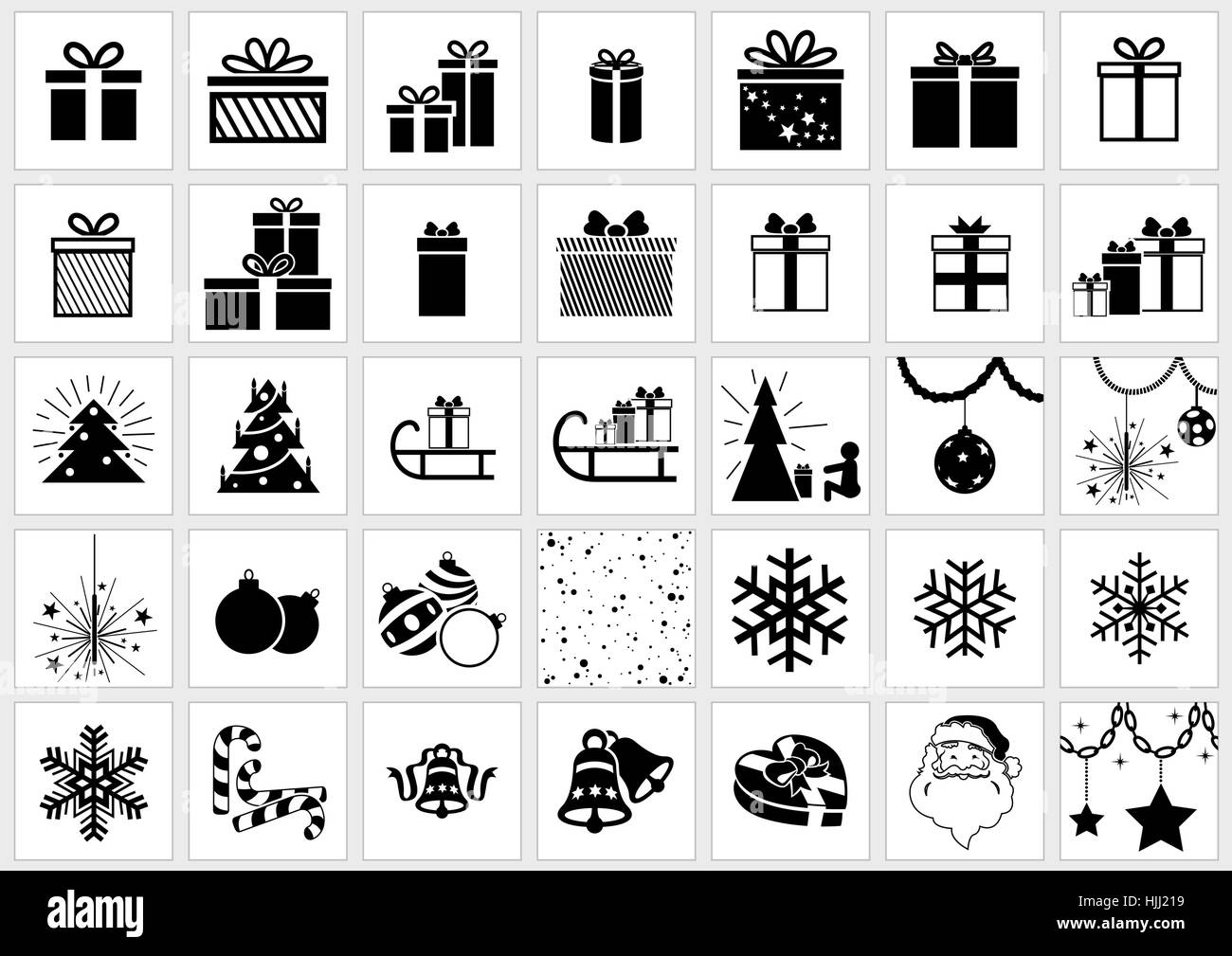 Christmas Icons Collection Stock Vector Image & Art Alamy