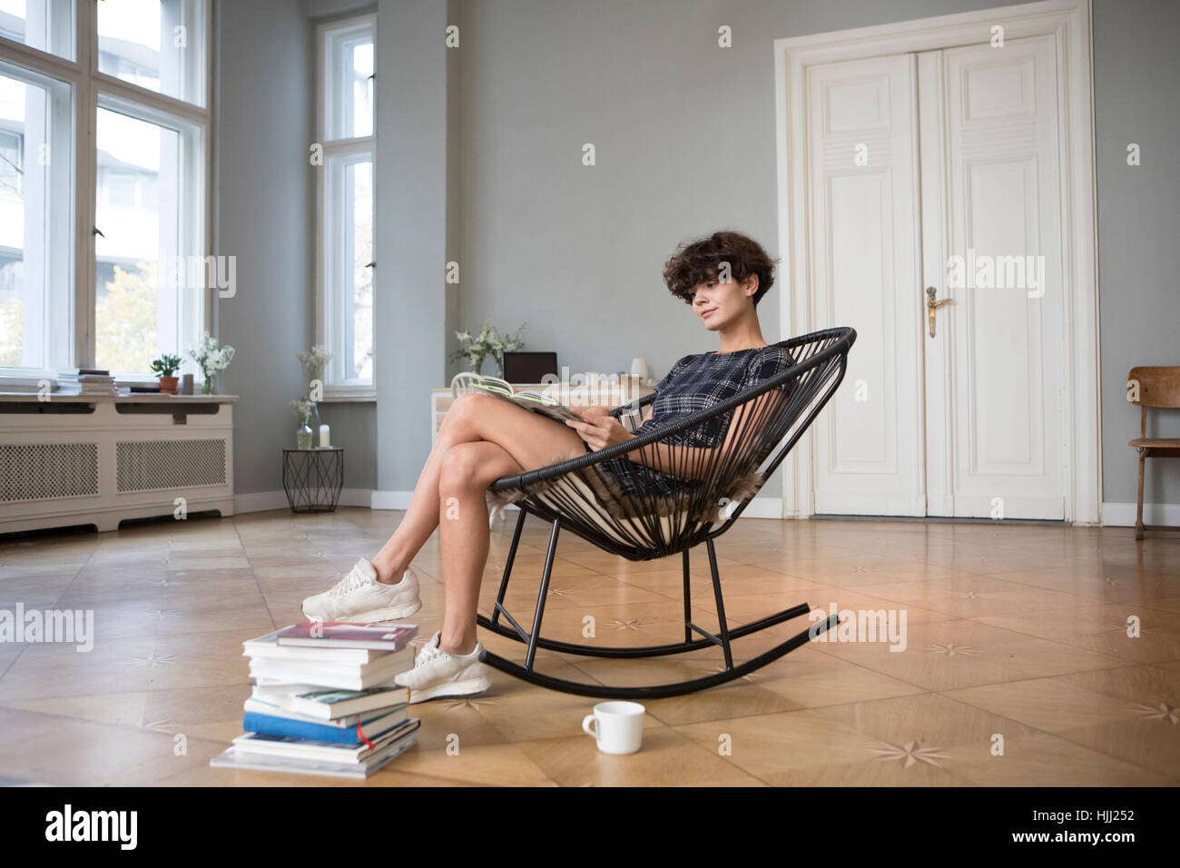 Old woman rocking chair hi-res stock photography and images - Alamy