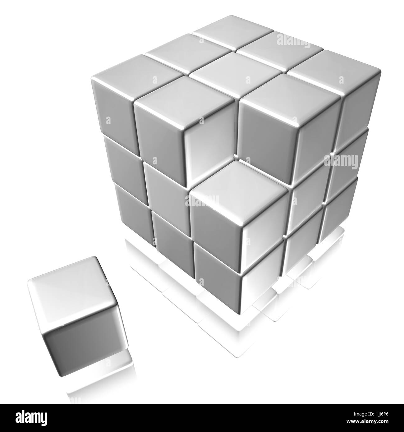 An abstract illustration of cubes on a white background Stock Photo - Alamy