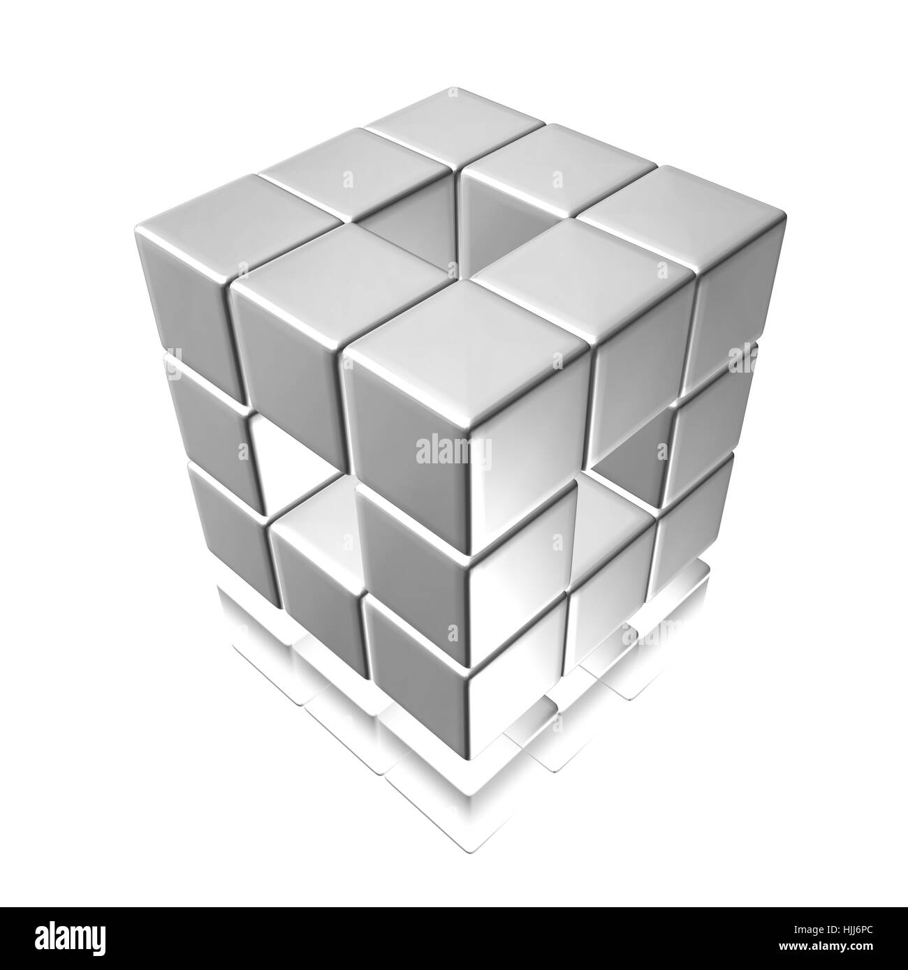 An abstract illustration of cubes on a white background Stock Photo - Alamy