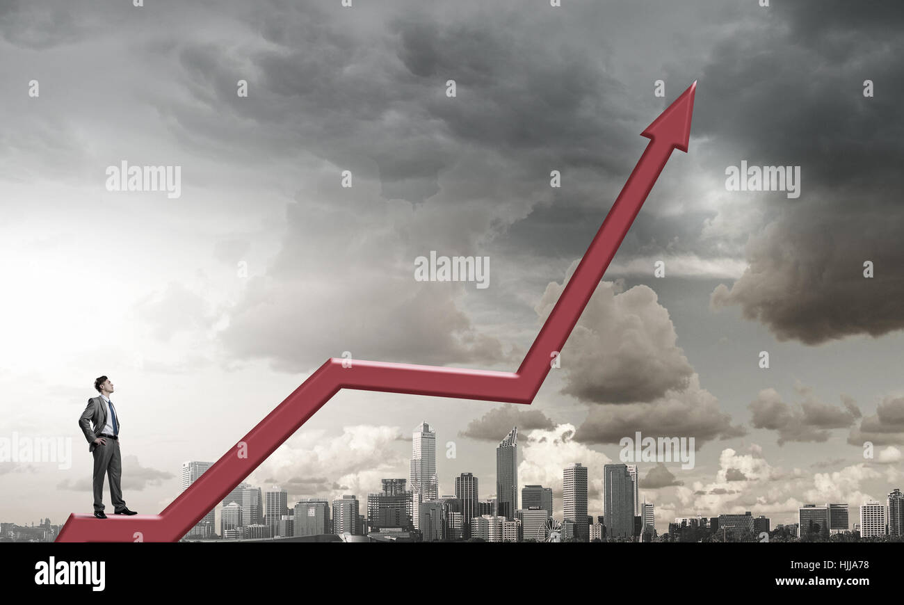 Businessman on growing graph hi-res stock photography and images - Alamy