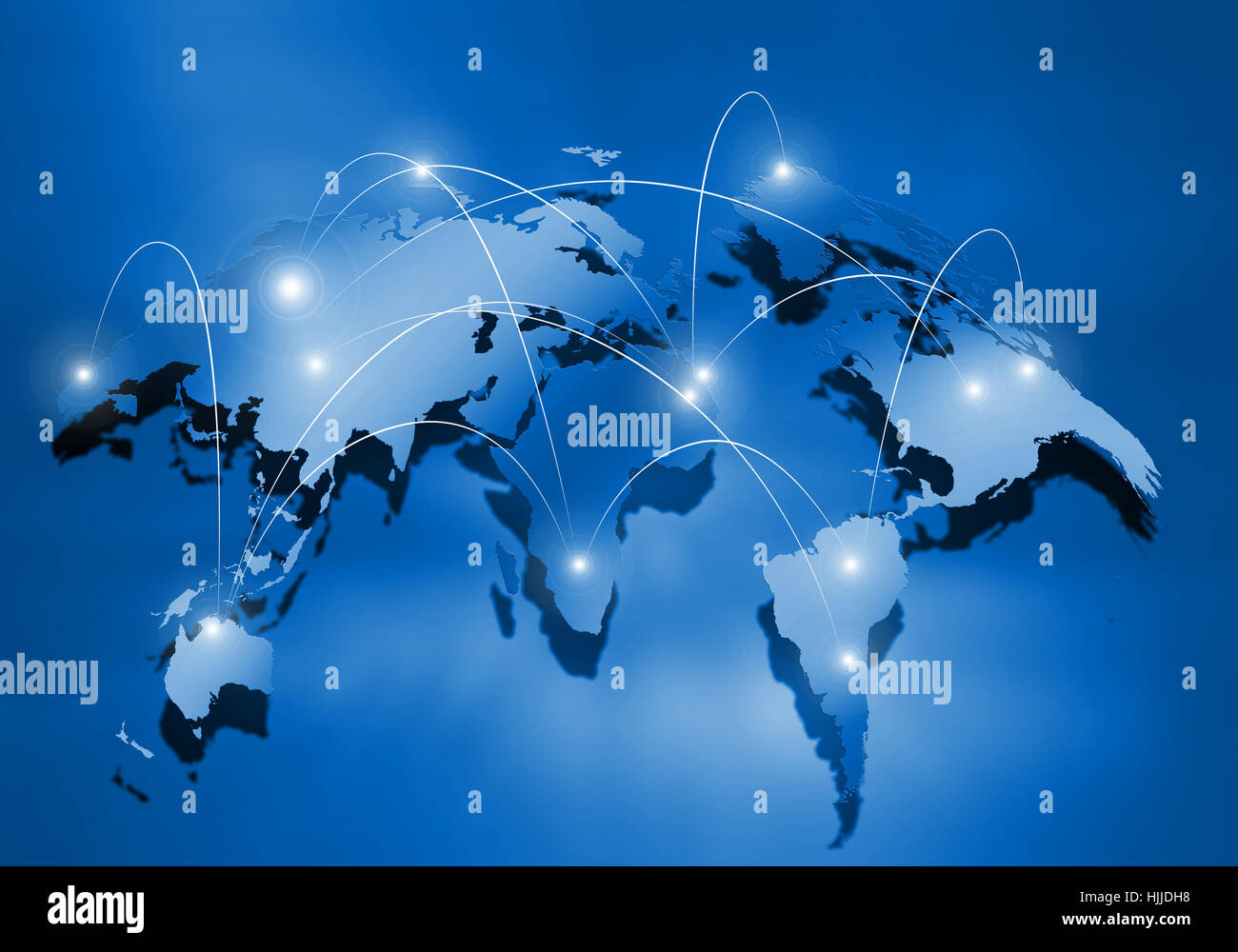 Background digital image of world map with connection lines Stock Photo ...