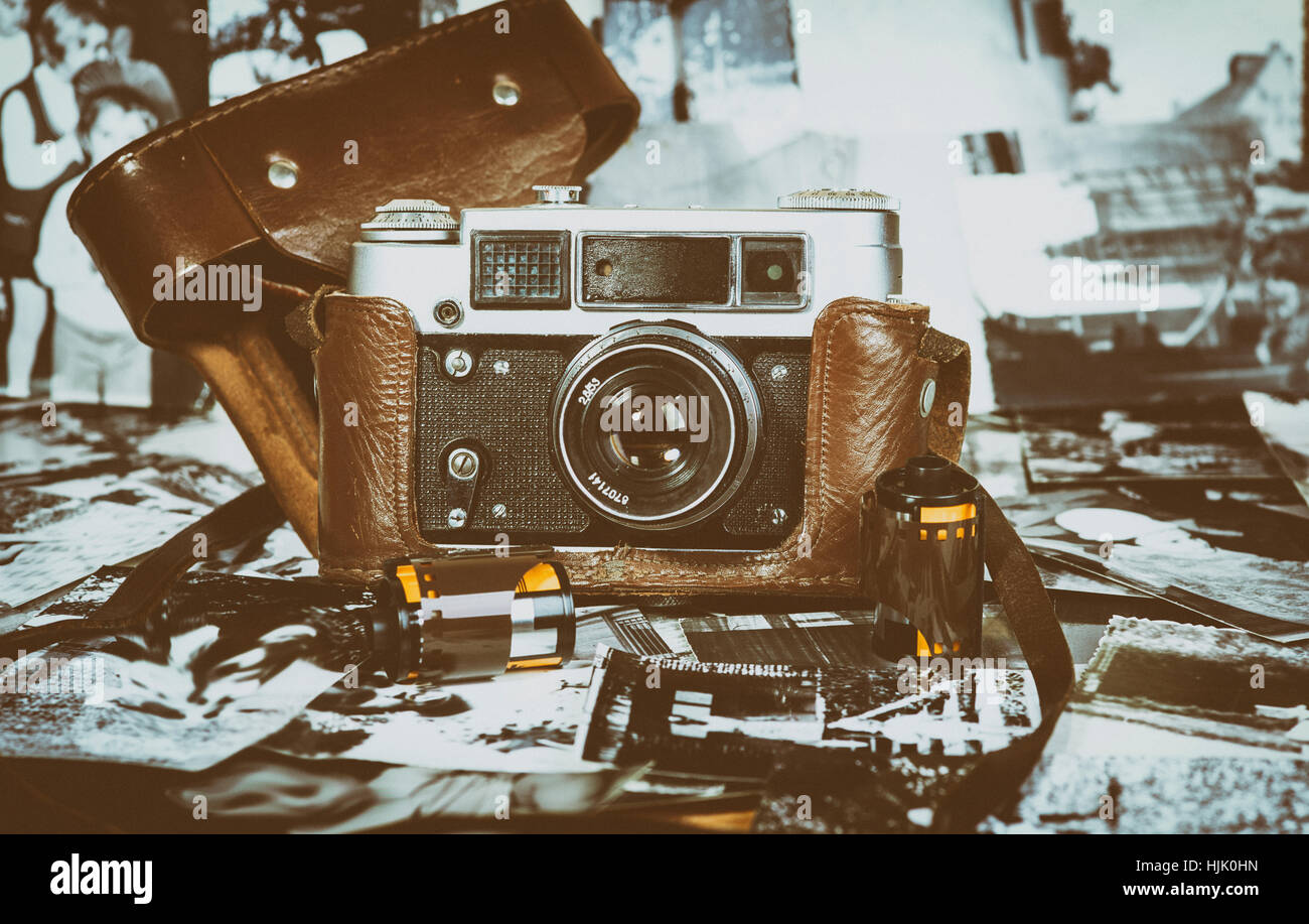 Vintage film cameras Stock Photo Alamy