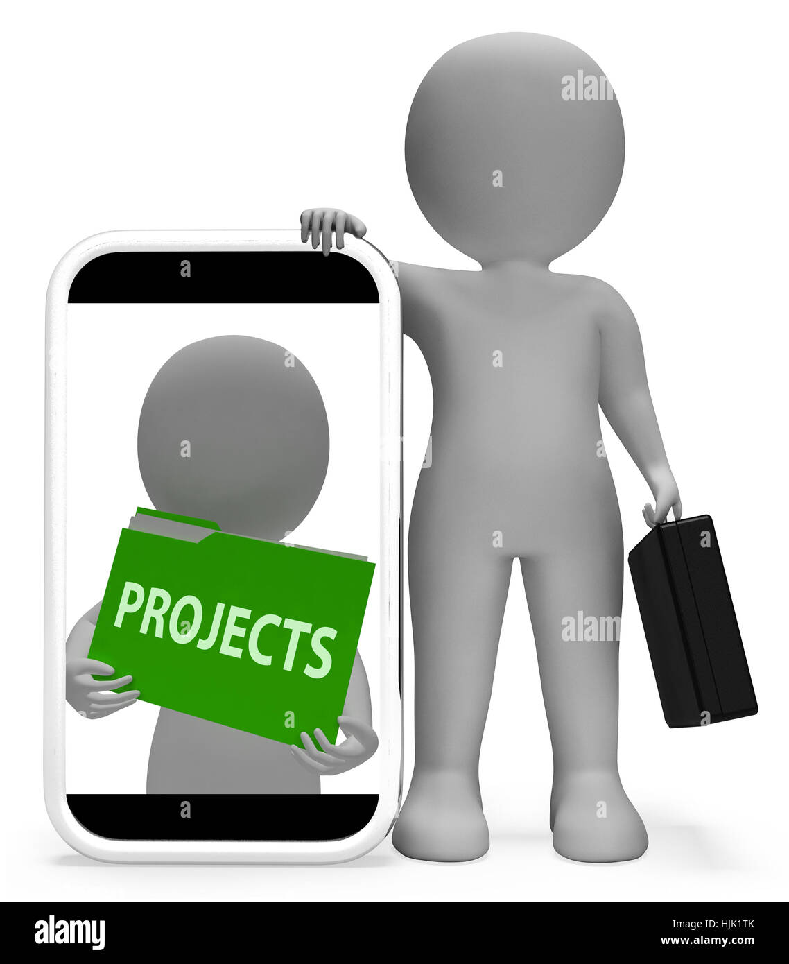 Projects Folder Characters Showing Arranging Folders 3d Rendering Stock ...