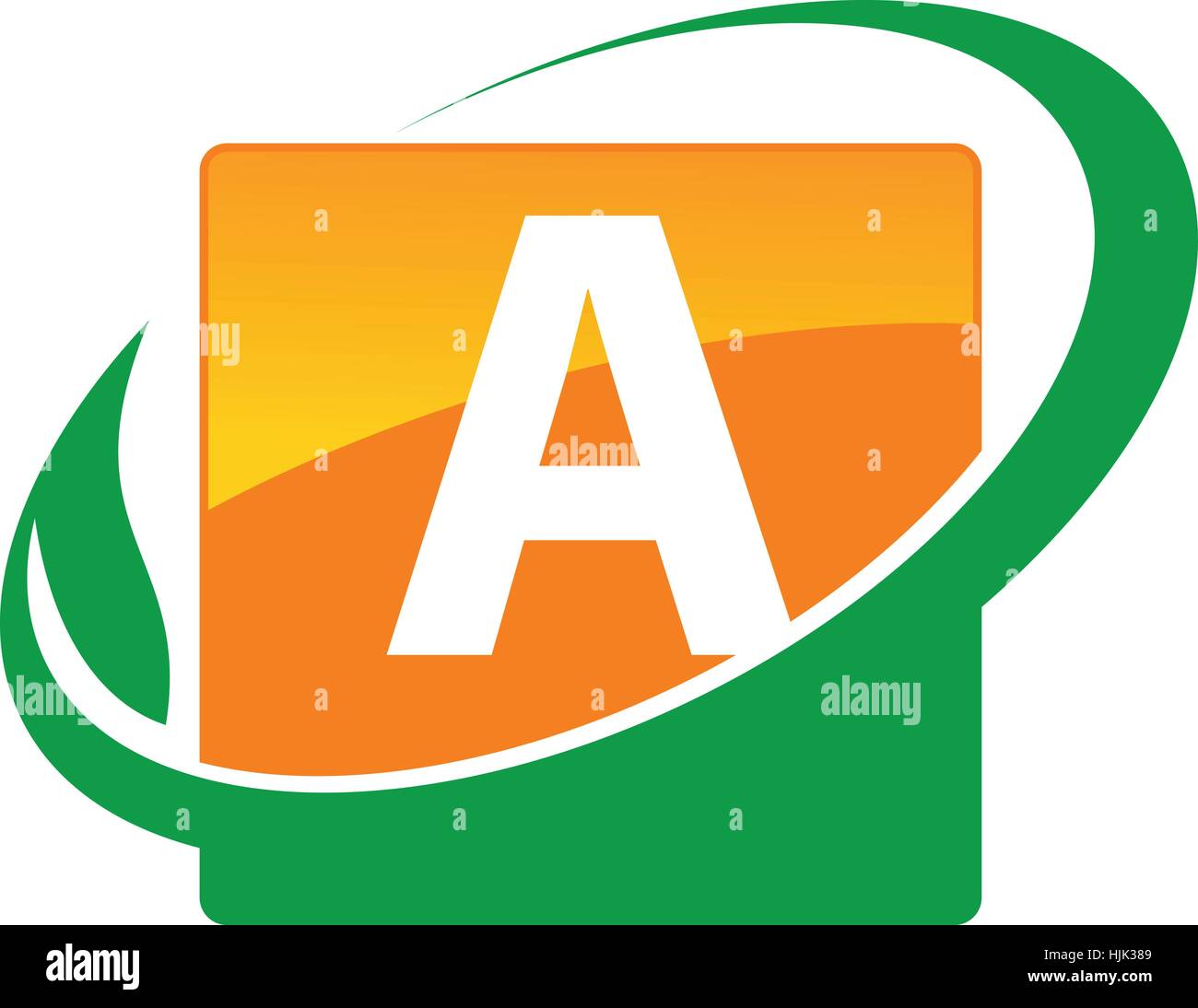 Swoosh Leaf Letter A Stock Vector Image & Art - Alamy