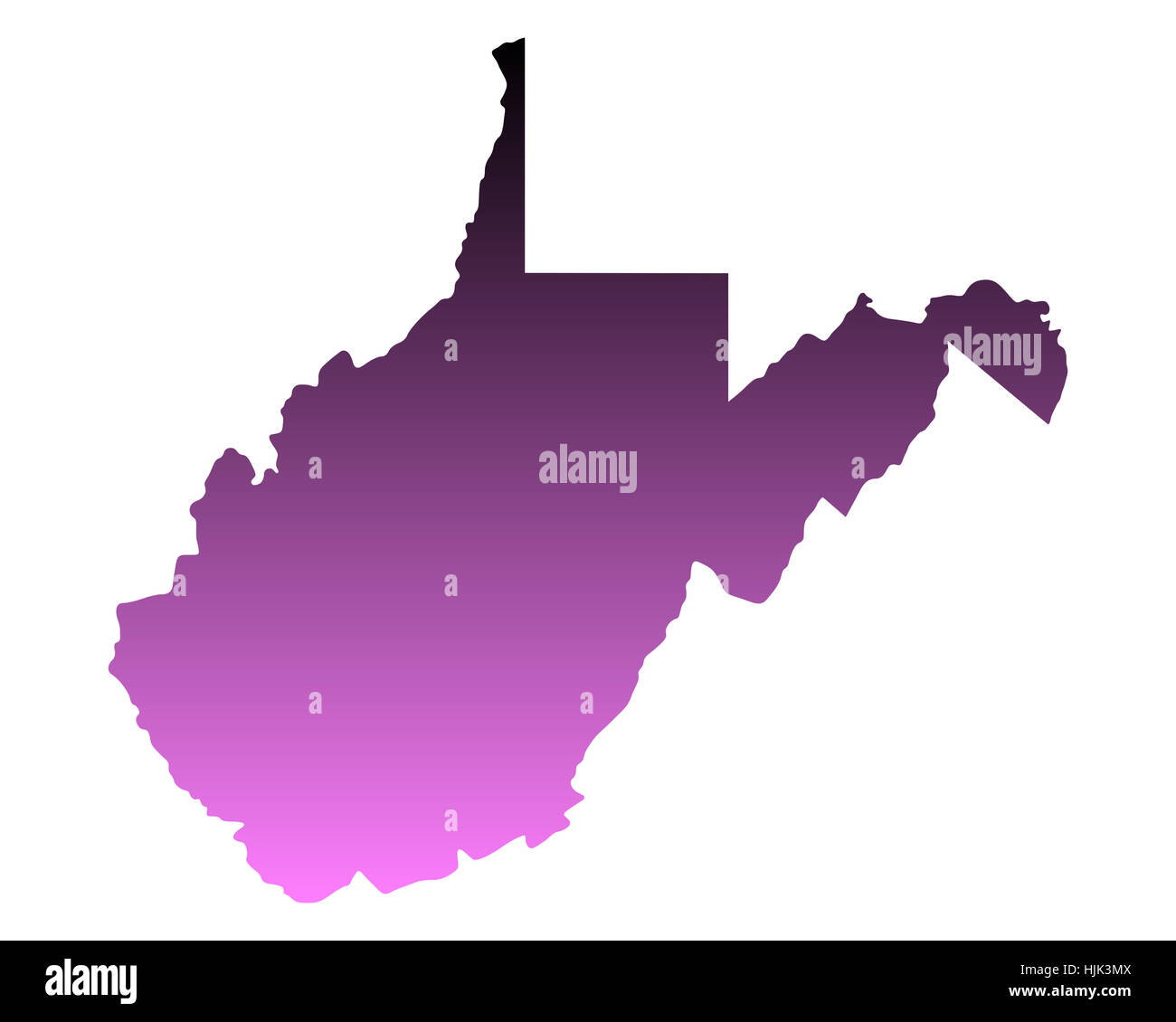 Karte von West Virginia Stock Photo
