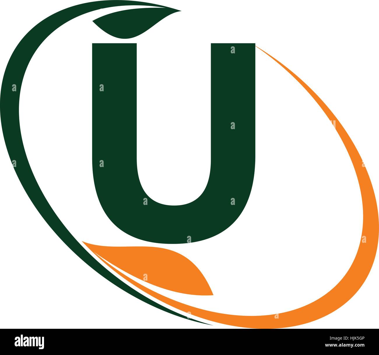 Swoosh Leaf Letter U Stock Vector Image & Art - Alamy