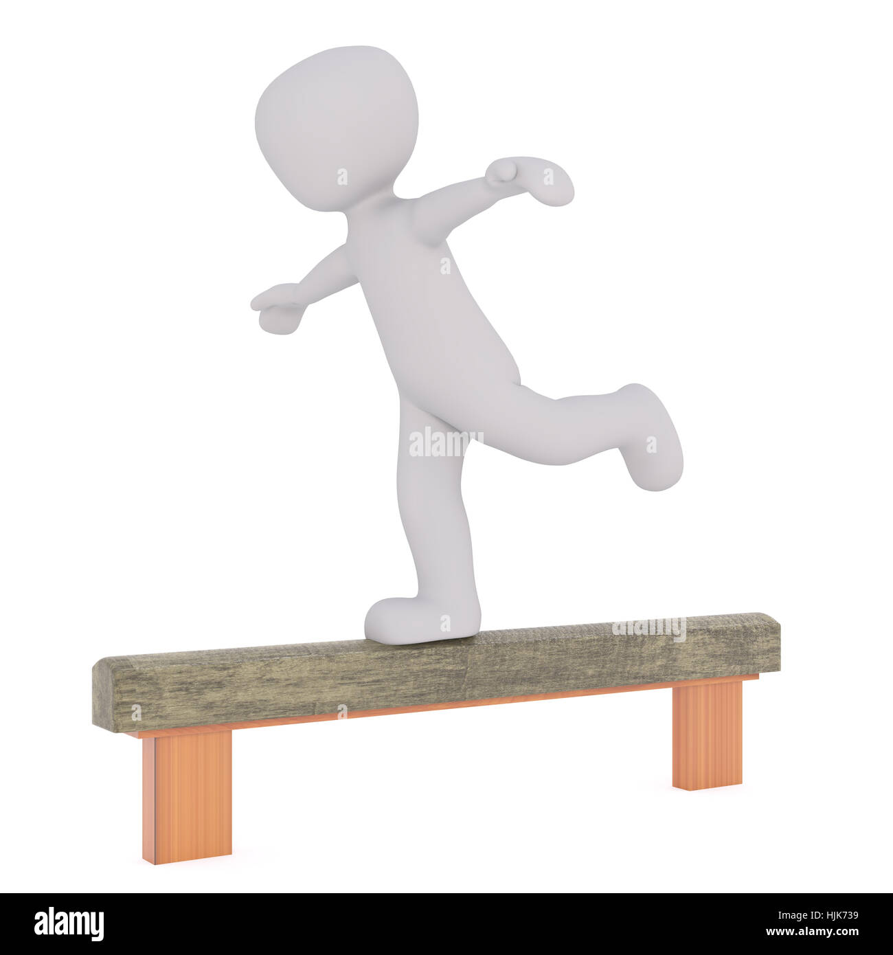 3d Rendering of Cartoon Character Competing in Balance Beam Event During  Gymnastics Competition in front of White Background Stock Photo - Alamy